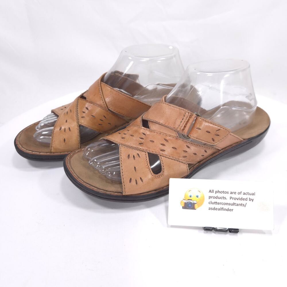 Clarks Bendables Open Toe Slide Wedge Sandals Womens Size 8 65667 Brown